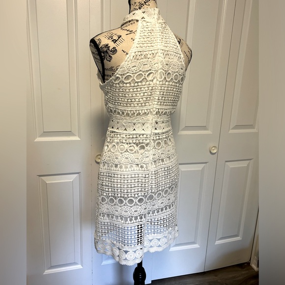 Elegant Shabby Chis Pure White Boho Lace Splicing - Picture 2 of 4